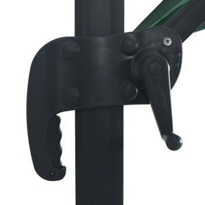 Ombrellone a Sbalzo con LED Palo in Alluminio 400x300 cm Verde