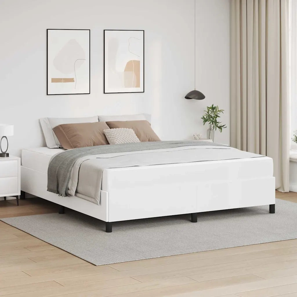 Struttura del letto con materasso Bianco 180 x 200 cm Tessuto