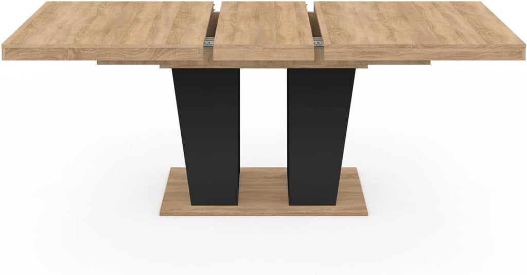 ELIAD tavolo da pranzo rettangolare allungabile 6-10 persone legno e nero 160-200 cm