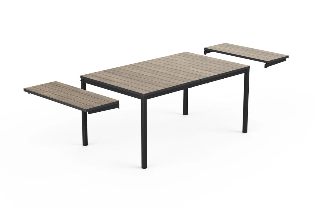 Tavolo Allungabile Interno-Esterno 162-233x94x75 cm Keter Porto Nova in Decocoat Graphite e Ashwood