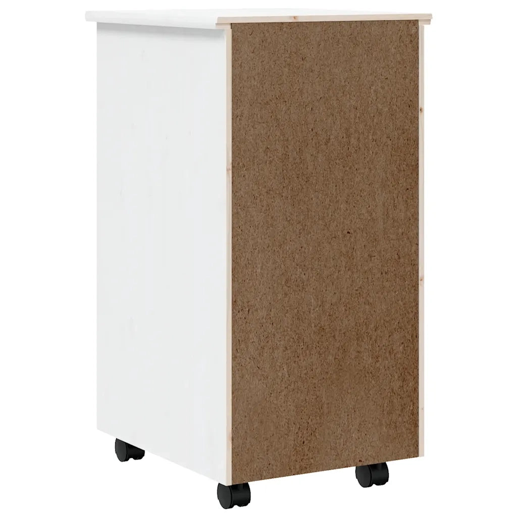 Mobiletto su ruote pratico con cassetti 34 x 39 x 65,5 cm design rustico legno di pino bianco 02_0047157