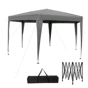 Trade Shop - Gazebo Tenda Richiudibile Da Giardino Esterno 3x3mt Per Campeggi Festa Con Borsa Trasporto - Grigio