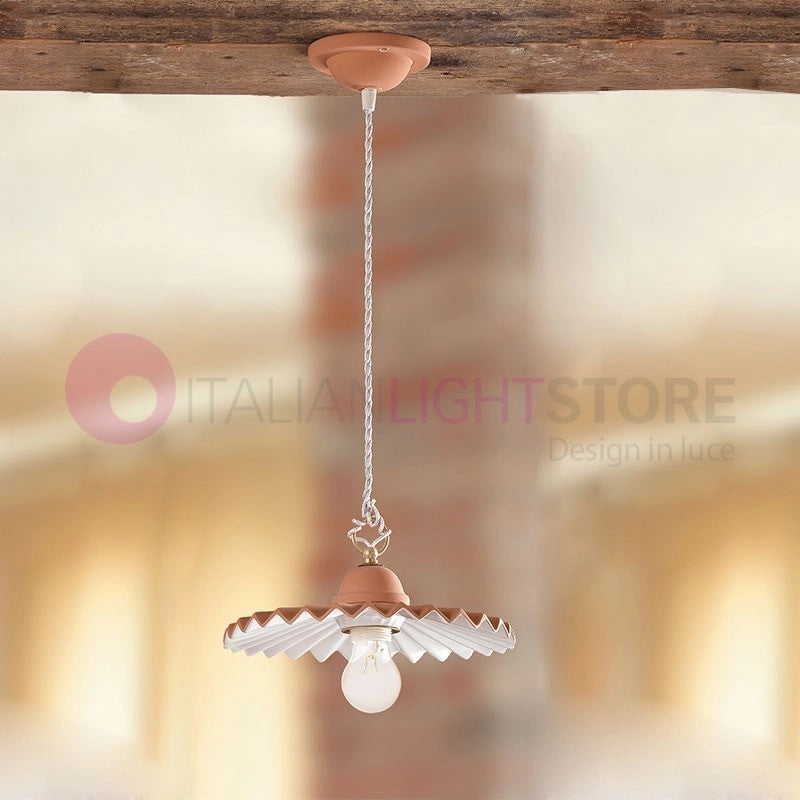CORTONA Sospensione Ceramica Terracotta Design Rustico Country
