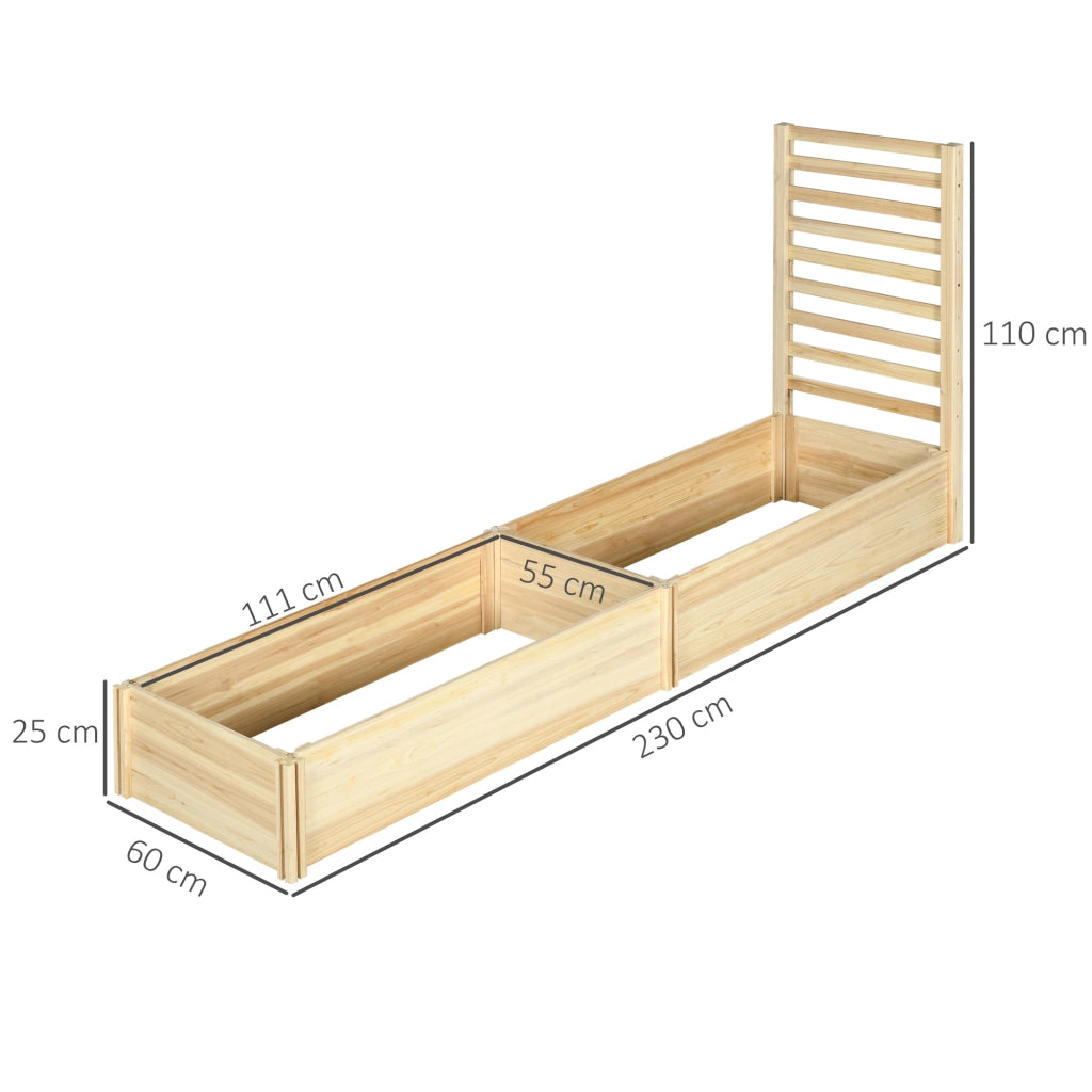 Jardiniere con griglia ¨C zephmum ¨C effetto legno naturale 230x60x110 cm