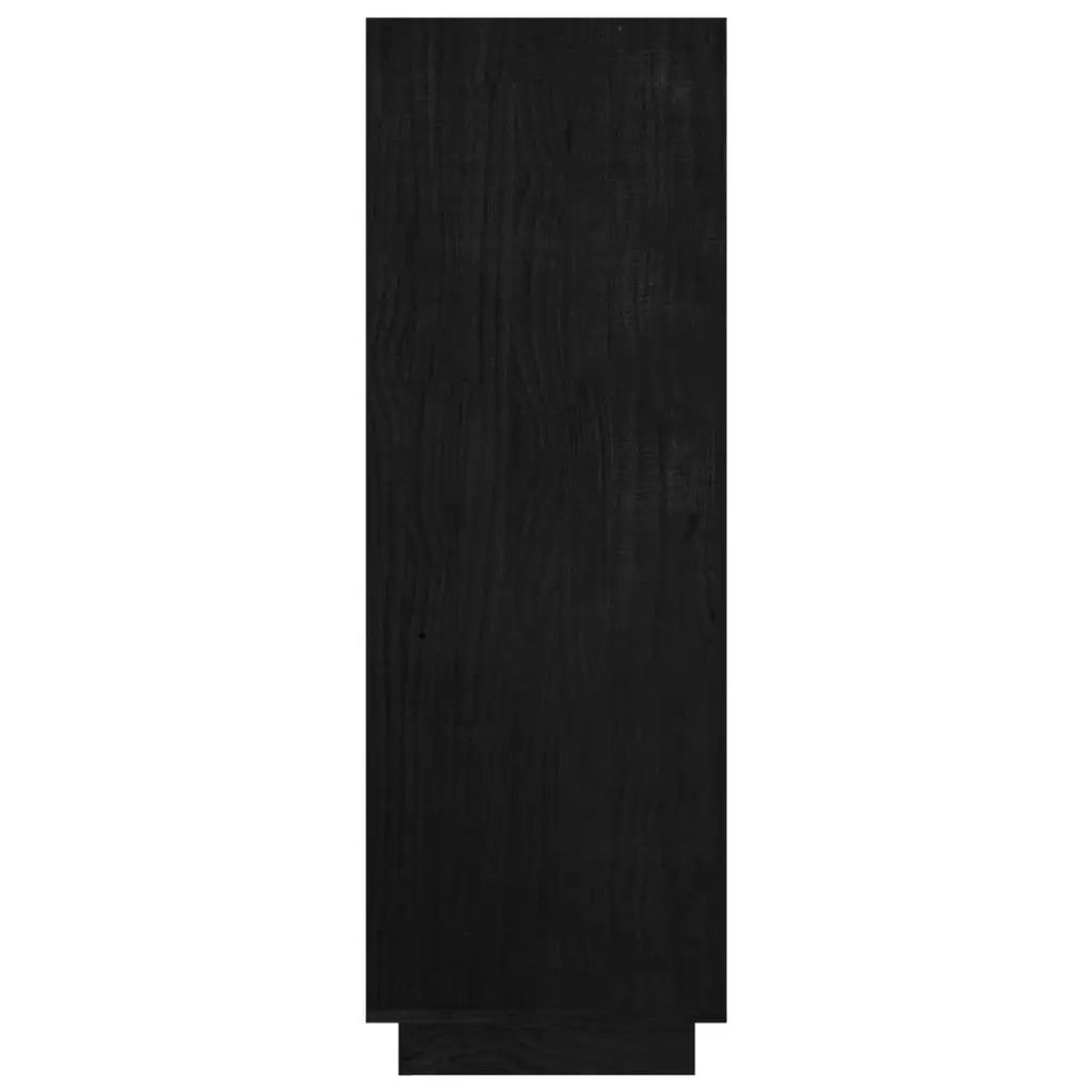 Libreria/Divisorio Nero 80x35x103 cm in Legno Massello di Pino 810888