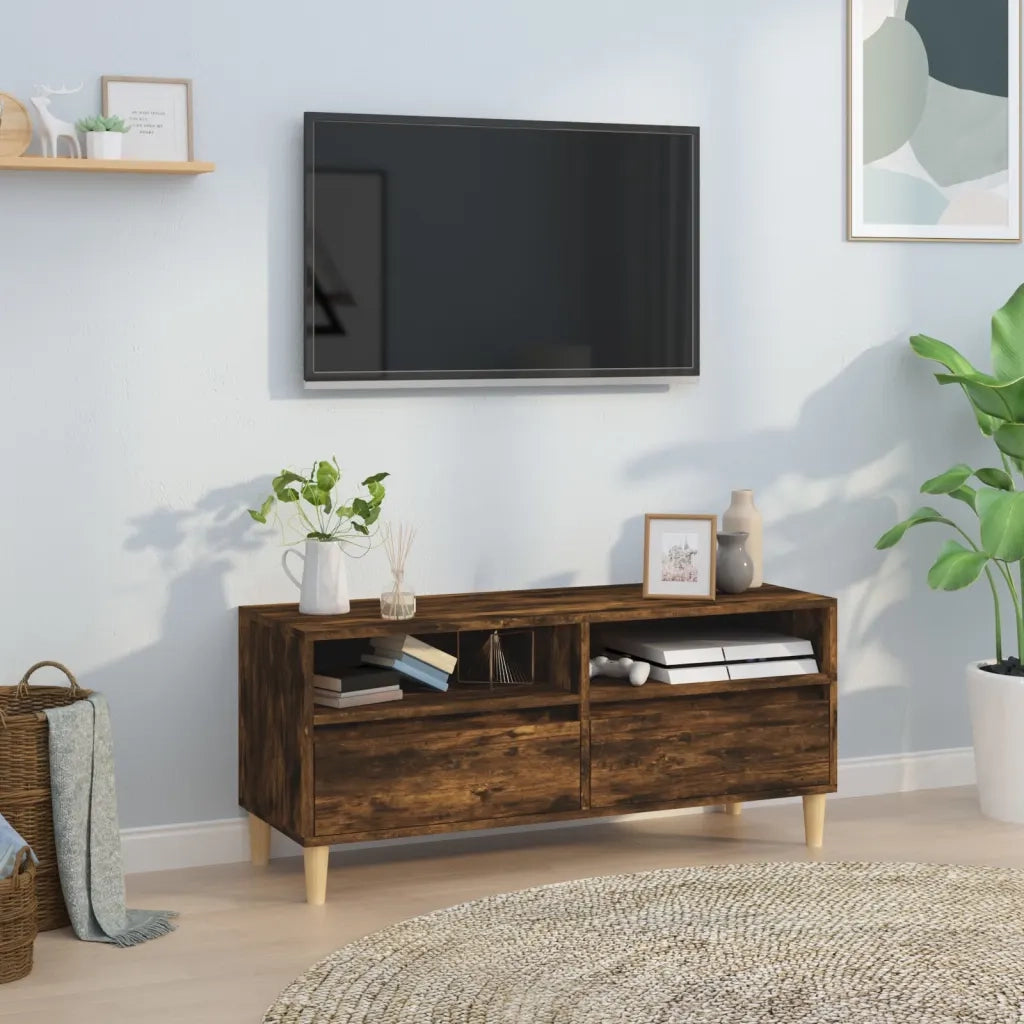 Mobile TV | Armadietto TV | Mobile Porta TV Rovere Fumo 100x34,5x44,5 cm in Legno Multistrato