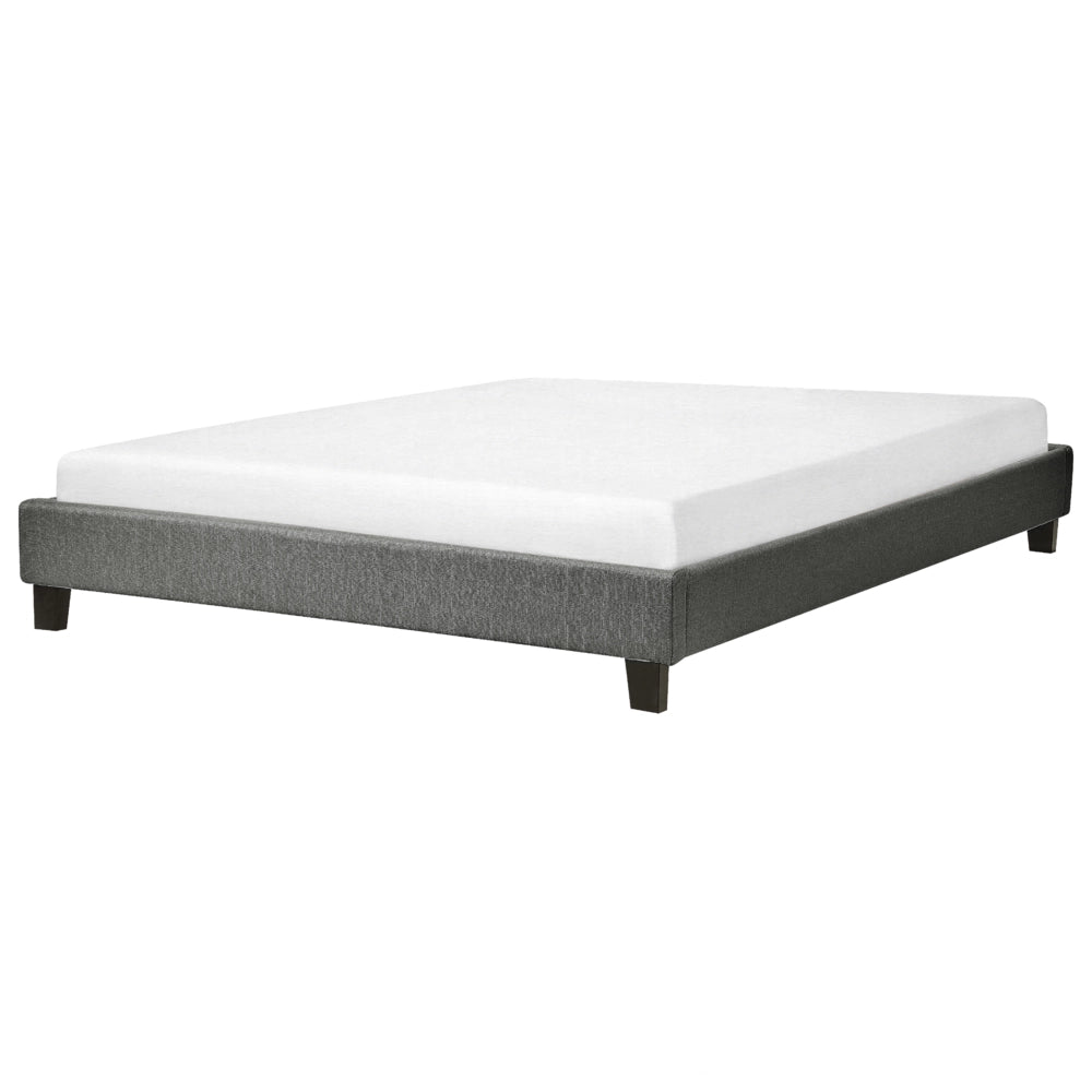 Letto 160 x 200 cm Rete a doghe in tessuto grigio senza testiera