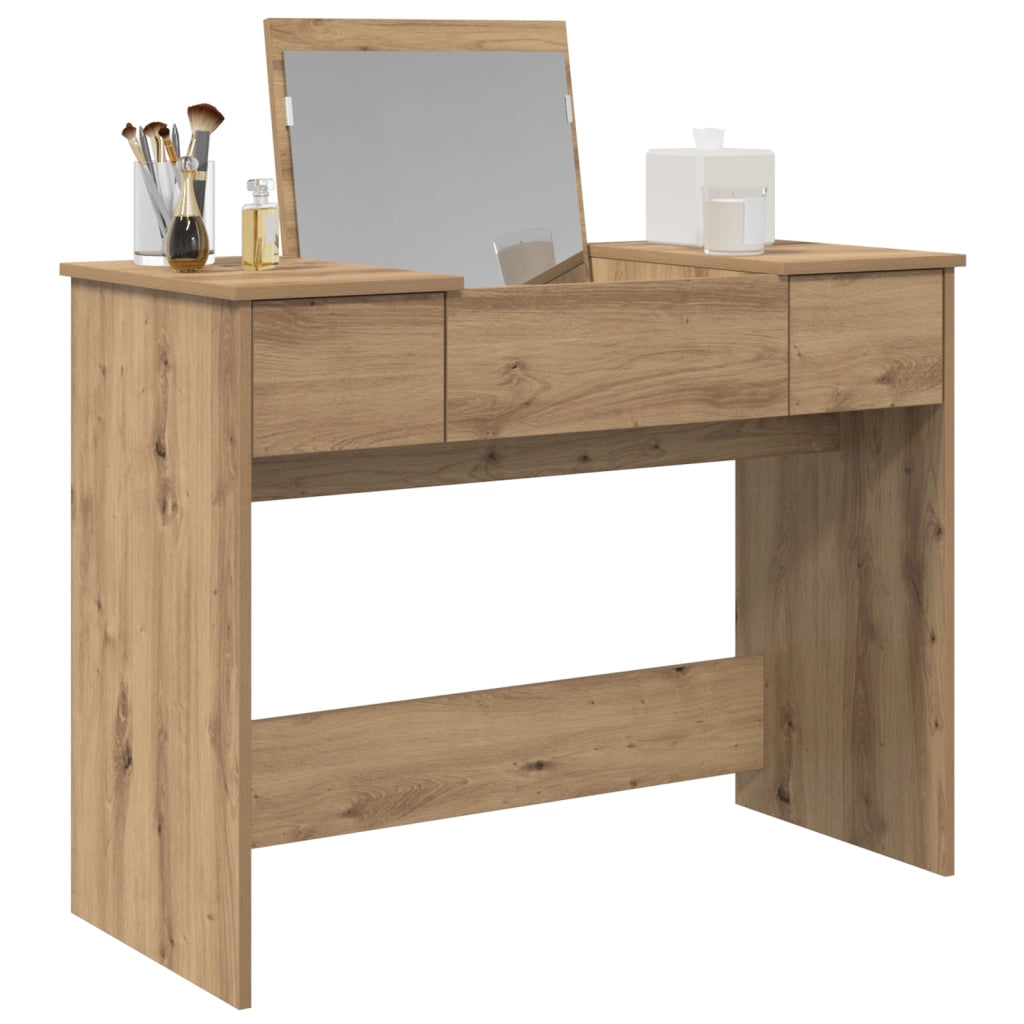 Toeletta con specchio Rovere Artigianale 100x45x76 cm