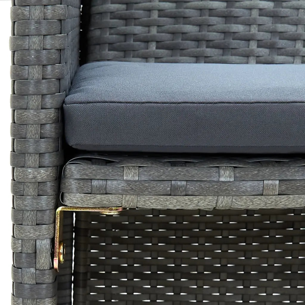 Divano da Giardino a 2 Posti con Cuscini Grigio in Polyrattan cod mxl 60542