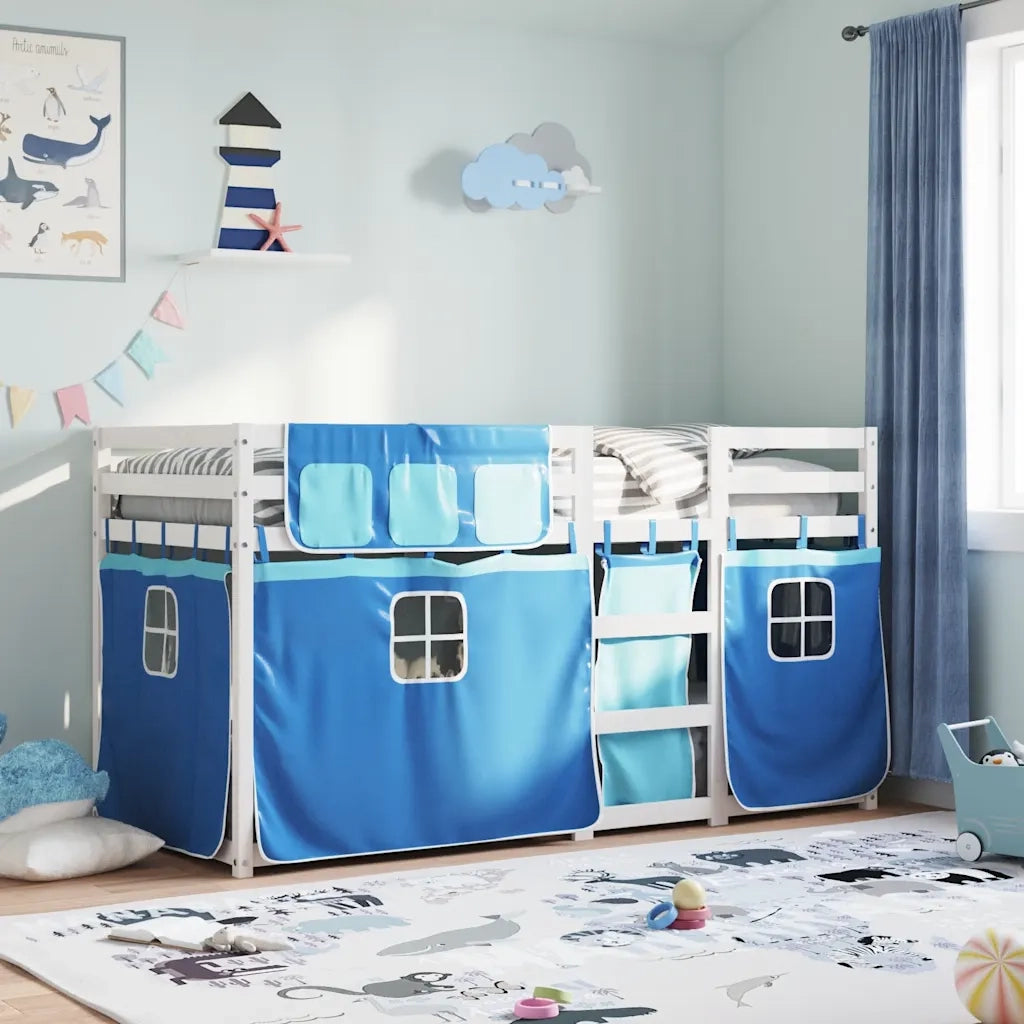 Letto a Castello senza Materasso Blu 80x200 cm Massello Pino 3283902