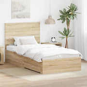 Struttura del letto con testiera Rovere Sonoma 100 x 200 cm 3411343