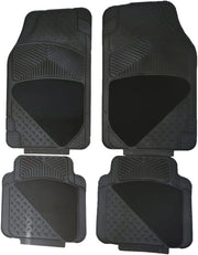 SET 4 TAPPETINI IN GOMMA LINEA MELBOURNE CON MOQUETTE DI COLORE NERO