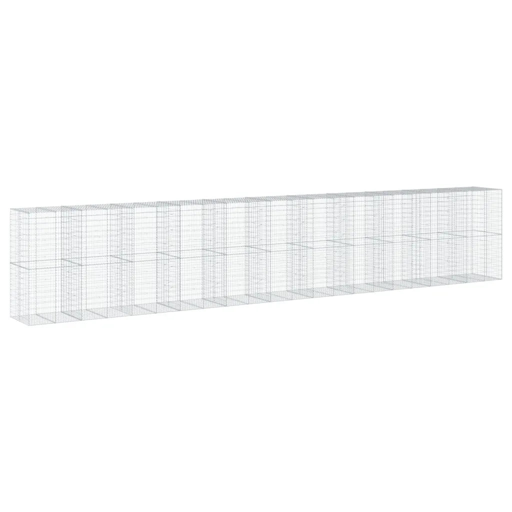 Cesto Gabbione con Copertura 1100x100x200 cm in Ferro Zincato 3295245