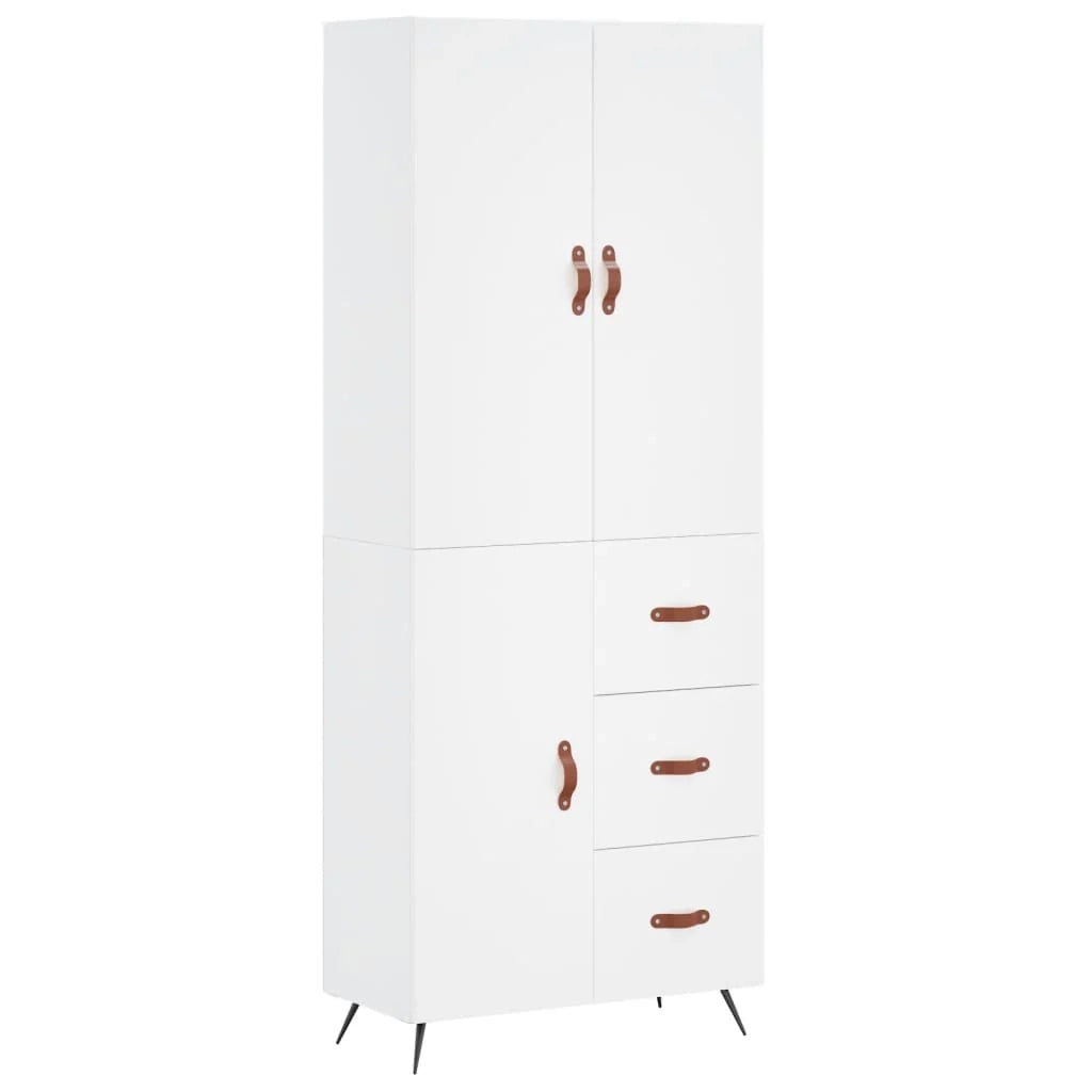 Buffet credenza cassettiera mobiletto mobile contenitore organizer cucina soggiorno salotto alto 69,5 x 34 x 180 cm legno ingegnerizzato bianco 02_0032705