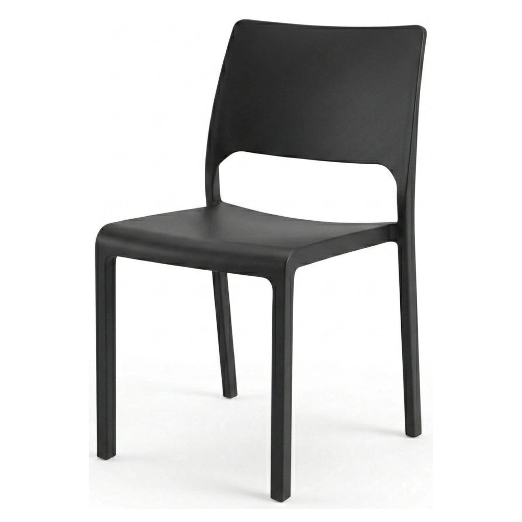 Sedia da esterno Cereseto, Seduta da giardino, Sedia per tavolo da pranzo, Poltrona outdoor, 100 % Made in Italy, Cm 46x52h83, Antracite