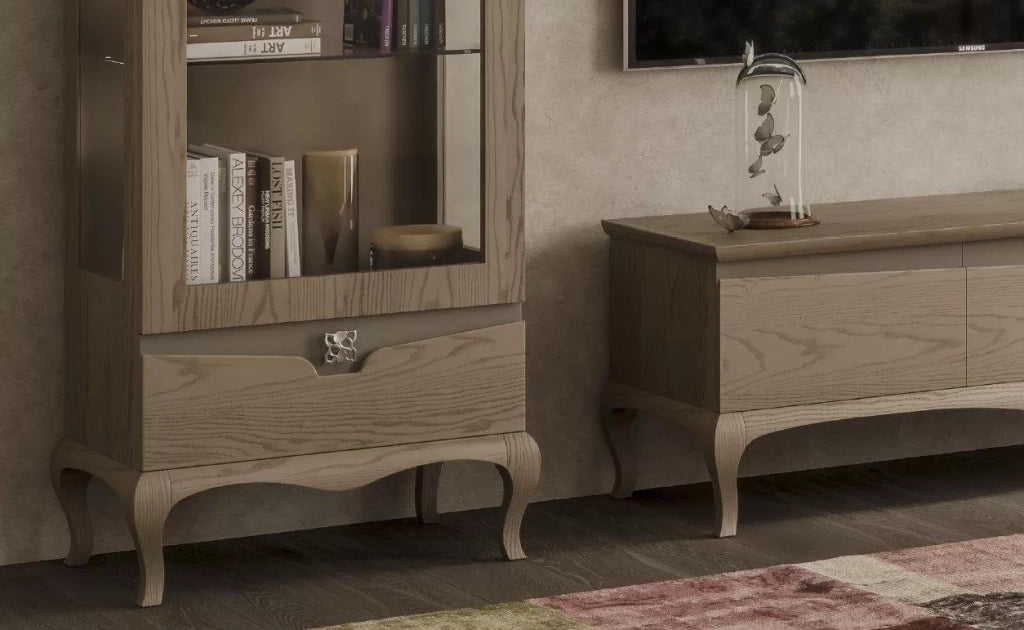 Mobile porta tv in legno con 2 vetrine in frassino - Mobili 2G