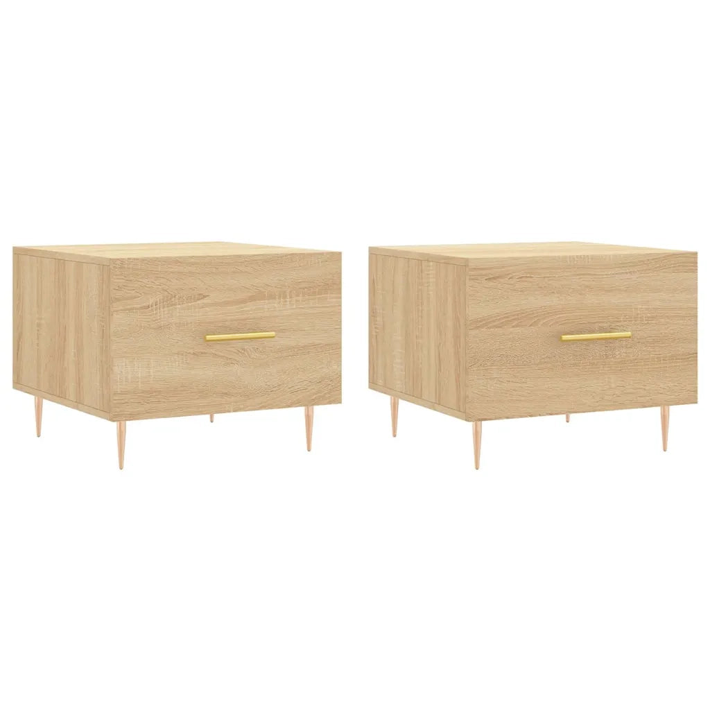 Tavolini Salotto 2pz Rovere Sonoma 50x50x40cm Legno Multistratocod mxl 127959