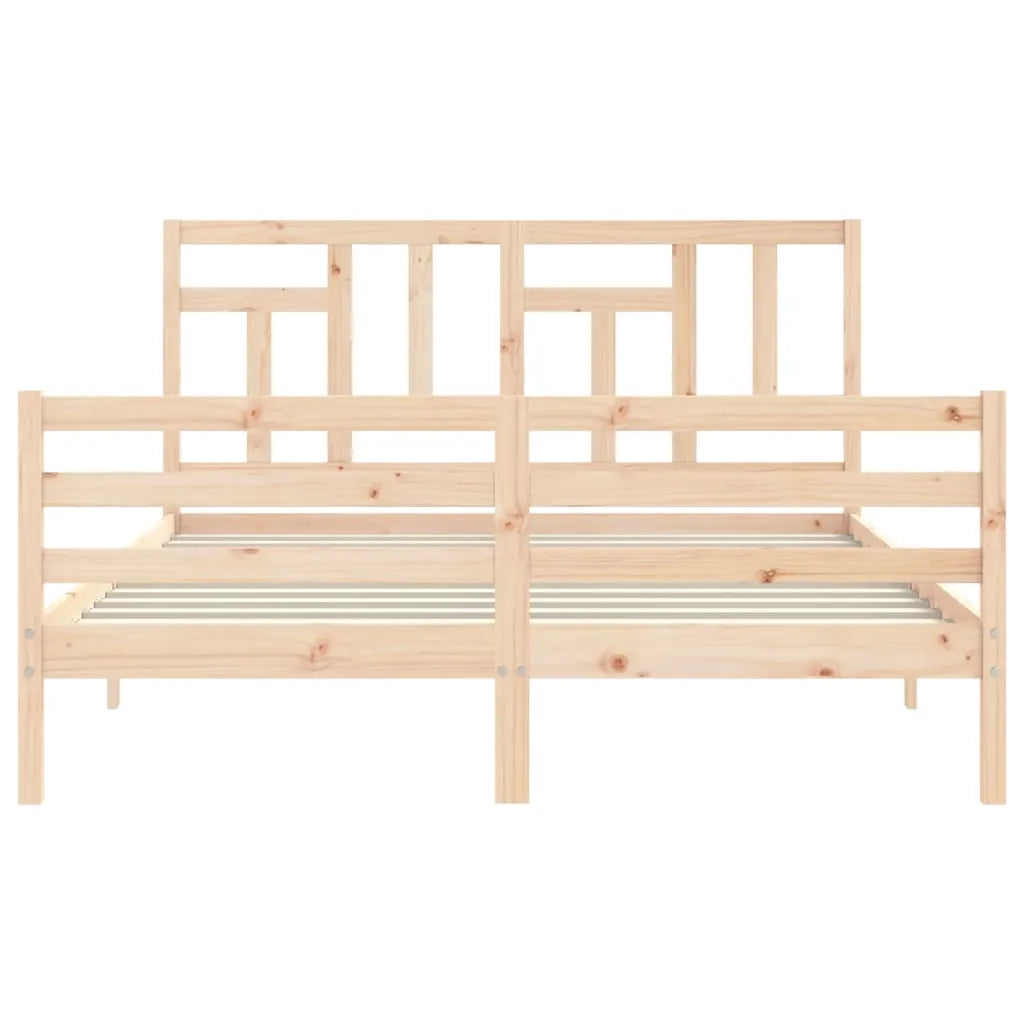 Giroletto con Testiera-Struttura Letto con testiera 160x200 cm in Legno Massello 611880