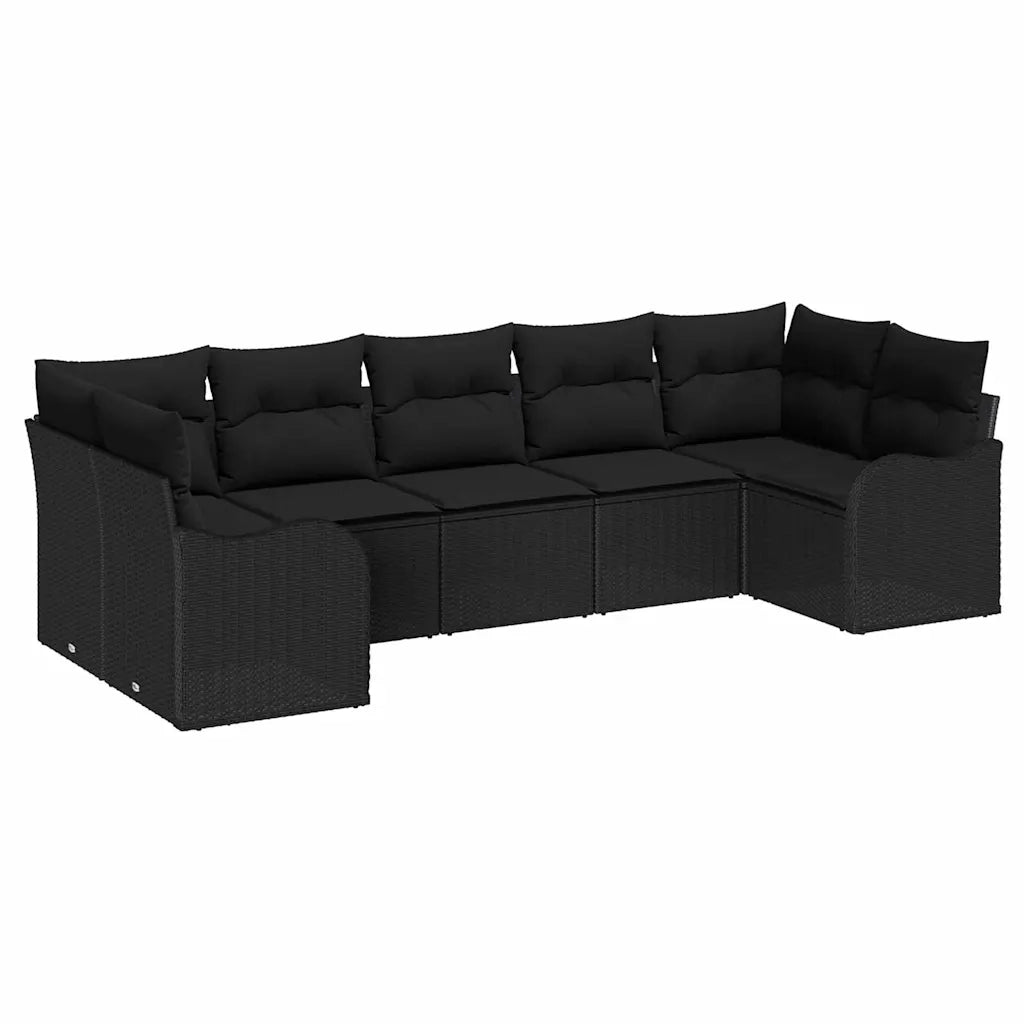 Set Divano da Giardino Nero polyrattan 3345853