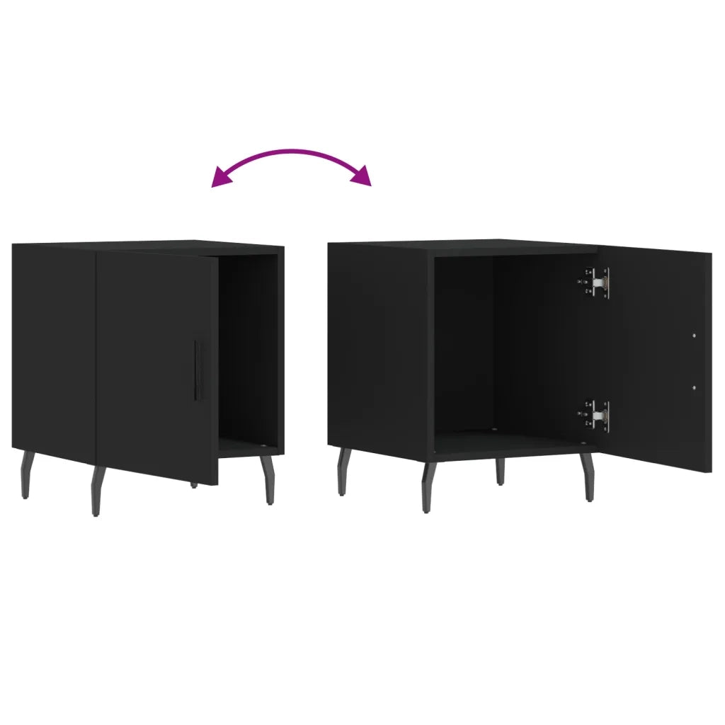 Comodino Nero 40x40x50 cm in Legno Multistrato 827598
