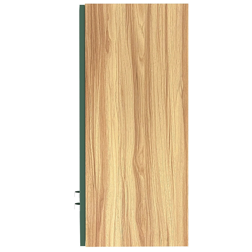 Pensile da Cucina Scolapiatti Sistema Raccogli Gocce Mobile Colore Verde e Legno