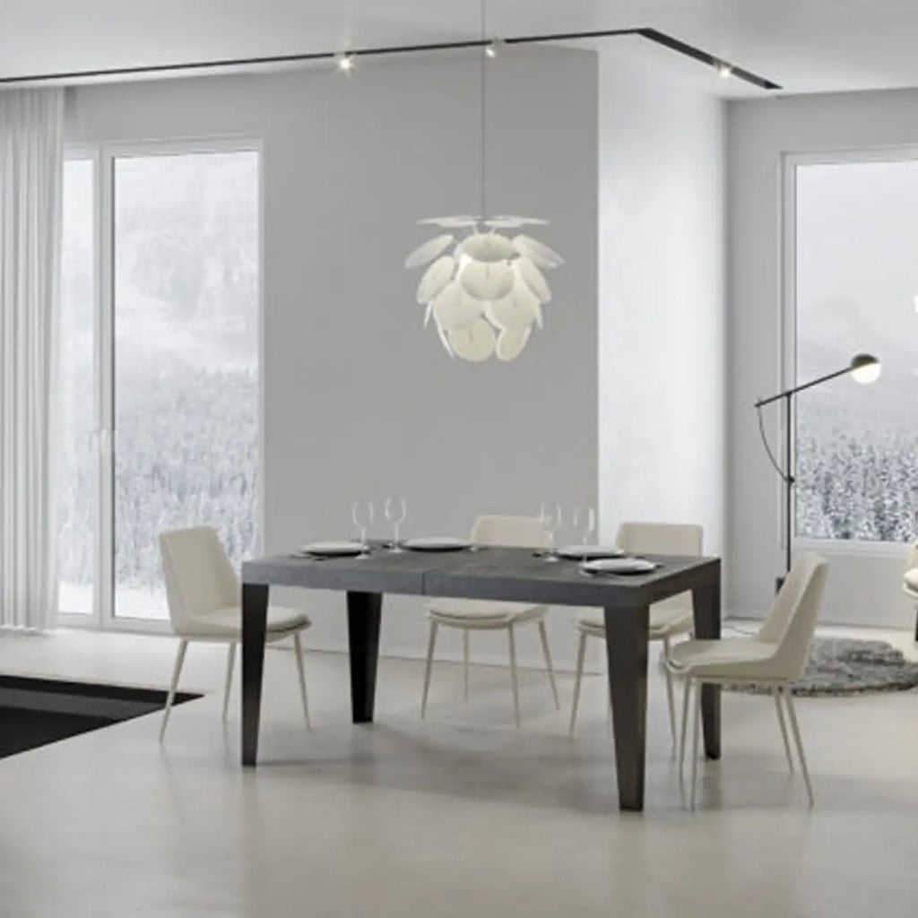 Tavolo allungabile 180/440x90 cm Flame Premium colore cemento gambe antracite