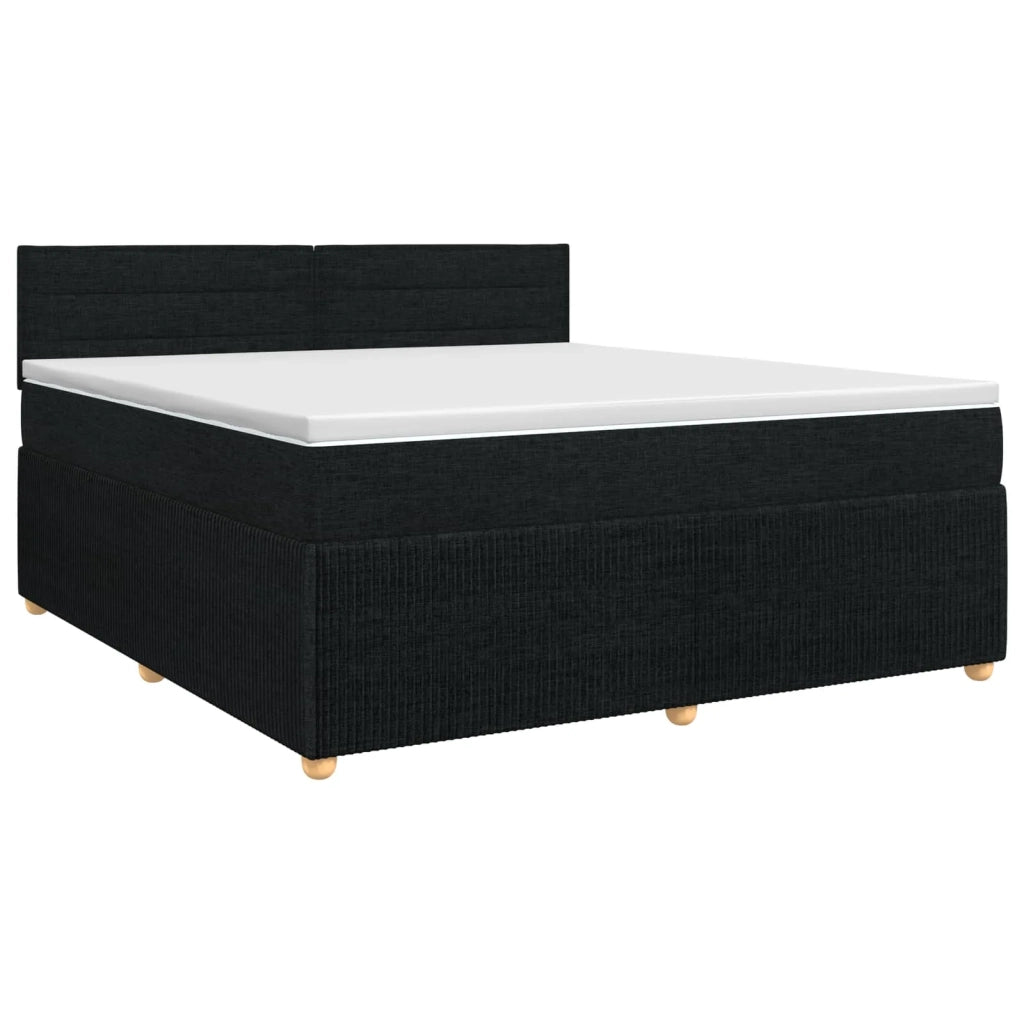Letto box spring con materasso Nero 180 x 200 cm Tessuto 3451519