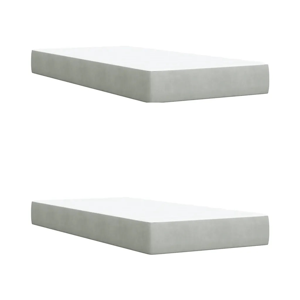Giroletto a Molle con Materasso Grigio Chiaro 200x200cm Velluto