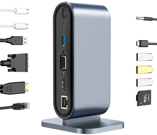 Hub USB c multifunzionale per laptop con stazione di caricamento cavo integrata USB 3.0 - fino a 5 Gbps per la trasmissione di grandi file in pochi secondi