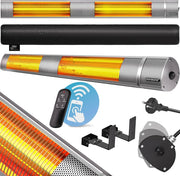 ® Stufa Elettrica a Infrarossi 3 Livelli di Calore 3000W Inclinabile di 90° Telecomando App IP55 Stufetta Fungo