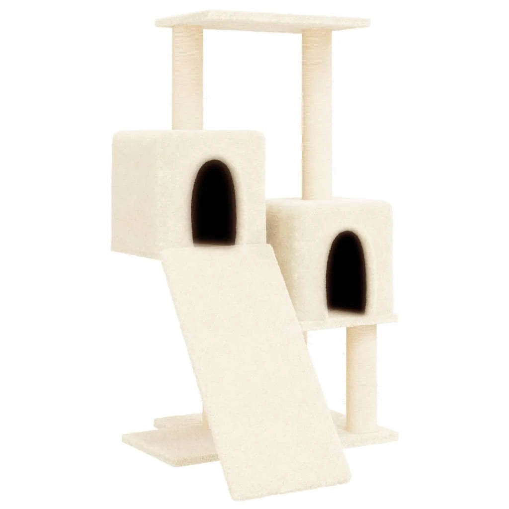 Tiragraffi per gatti torre per arrampicata giocattolo piattaforma per arrampicata con tiragraffi in sisal 82 cm crema 02_0022522