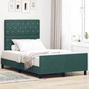 Letto Verde Scuro 120x190 cm Velluto