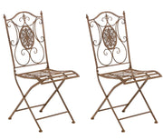 Set di 2 sedie pieghevoli Sibell antico marrone