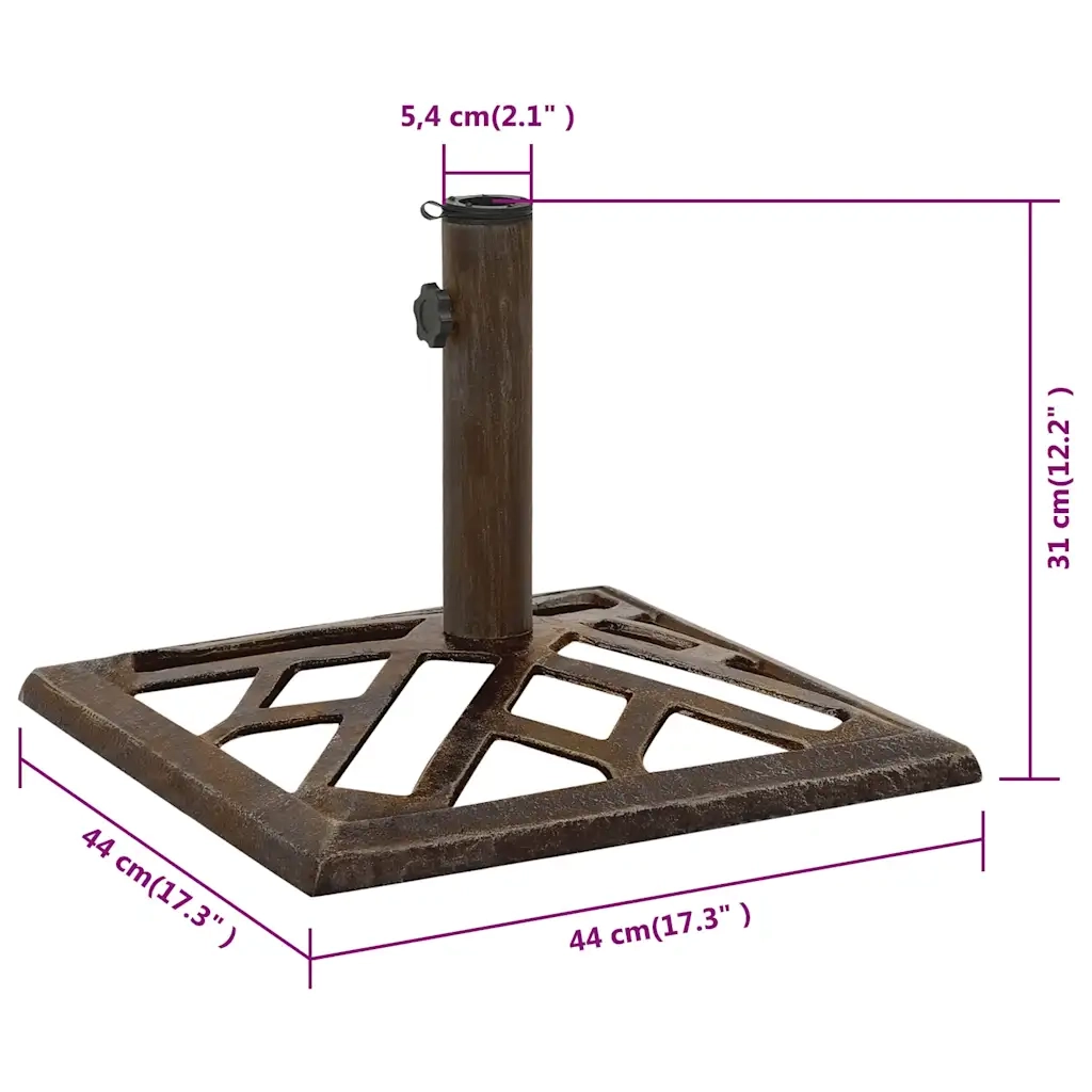 Base per Ombrellone Bronzo 44x44x31 cm in Ghisa CFW6223780