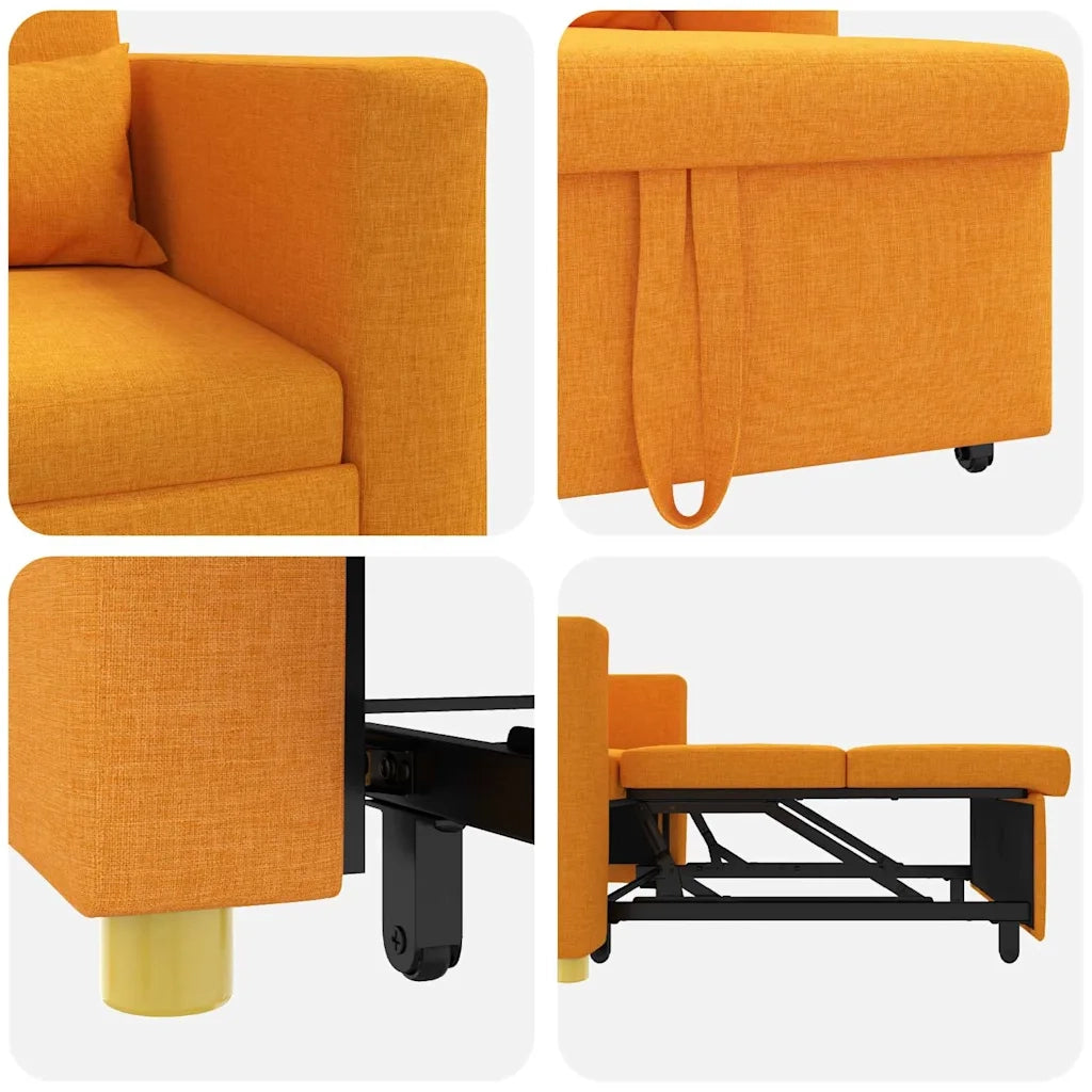 Divano letto estraibile singolo-Sofa Letto-Daybed Giallo scuro 90 x 165 x 87 cm