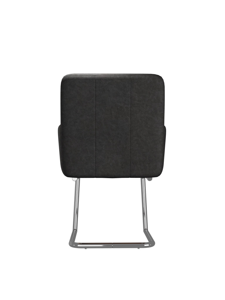 SEDIA da pranzo Set da 2 pezzi 64,01x57,2x57 cm Nero in pelle PU e metallo