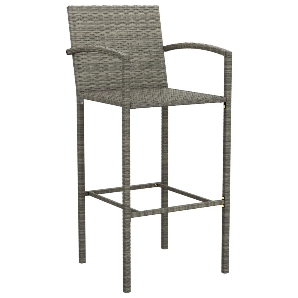 Set da Bar da Giardino 7 pz Grigio in Polyrattan 3187658