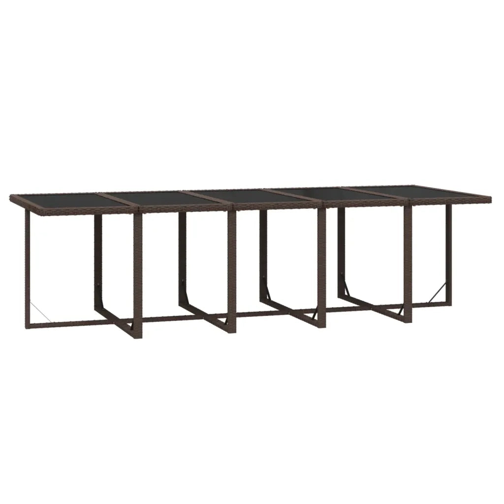 Set da Pranzo per Giardino 11 pz con Cuscini Polyrattan Marrone cod mxl 38874