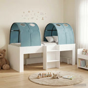 Letto con Tunnel 4 pcs Bianco e azzurro Legno ingegnerizzato 3423546