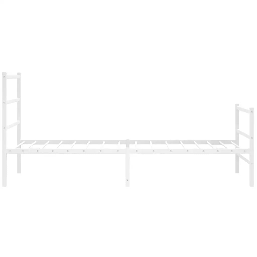 Giroletto con Testiera e Pediera-Struttura Letto Metallo Bianco 100x200 cm 108861