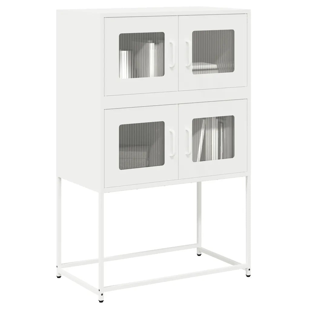 Credenza-Buffet-Armadio da cucina Bianca 68x39x107 cm in Acciaio 231675