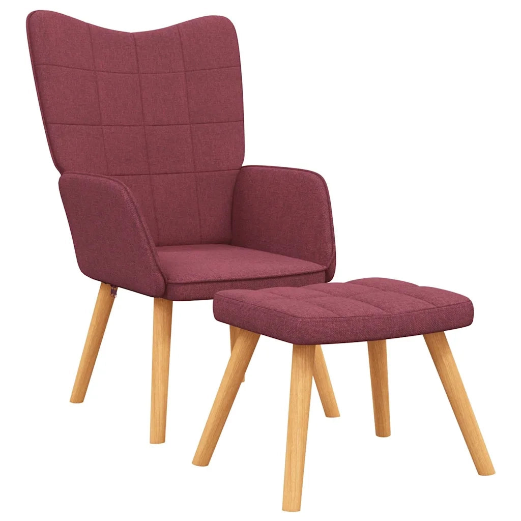 Poltrona Relax con Poggiapiedi Rosso Vino in Tessuto cod mxl 15814
