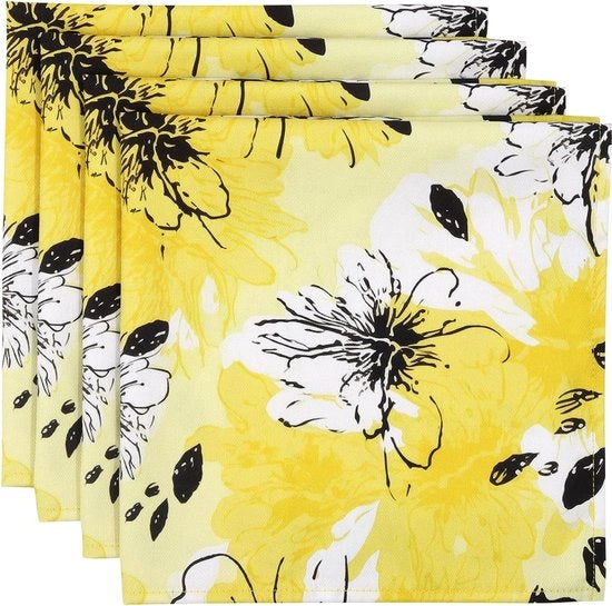 Set di Serviette in Cotone Naturale da 4 per Decorazione di Tavola Elegante