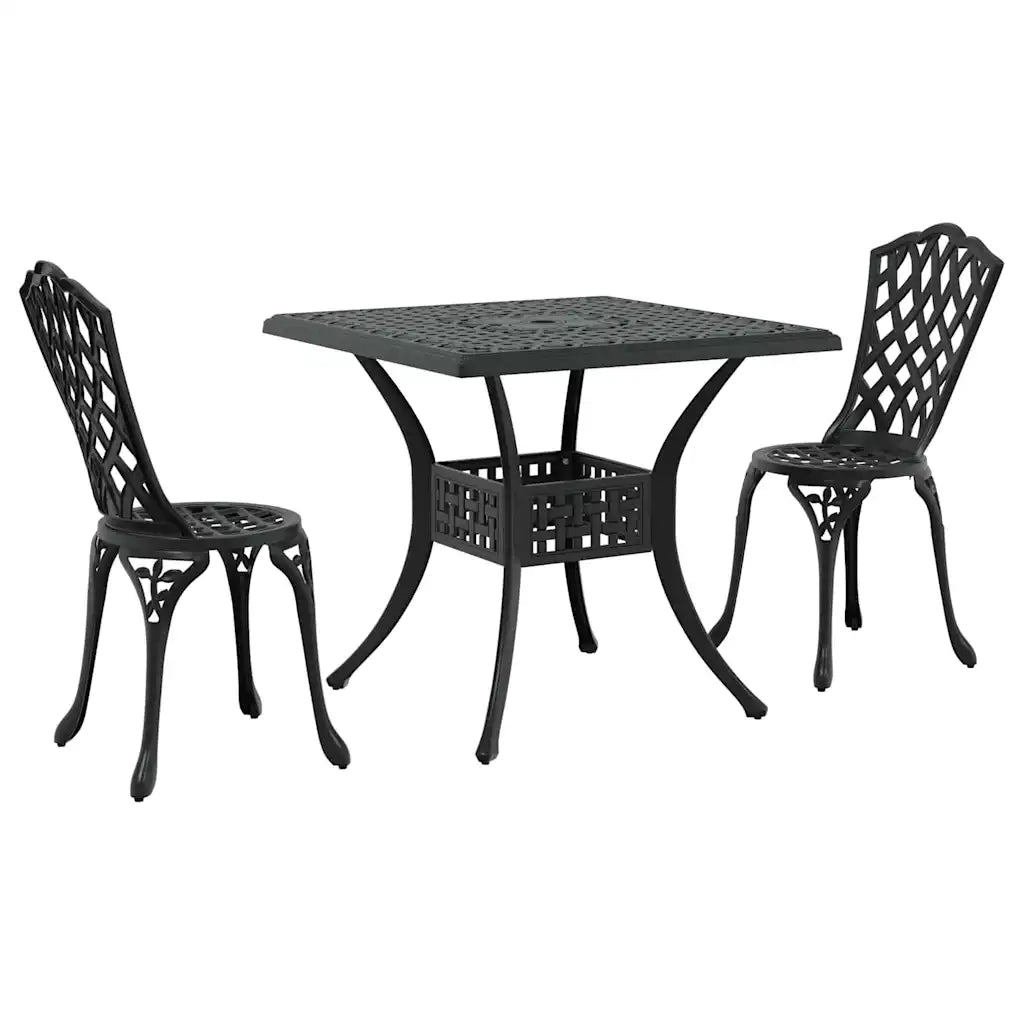 Set di Tavolo da Giardino 3 pcs Nero Alluminio pressofuso 3334749