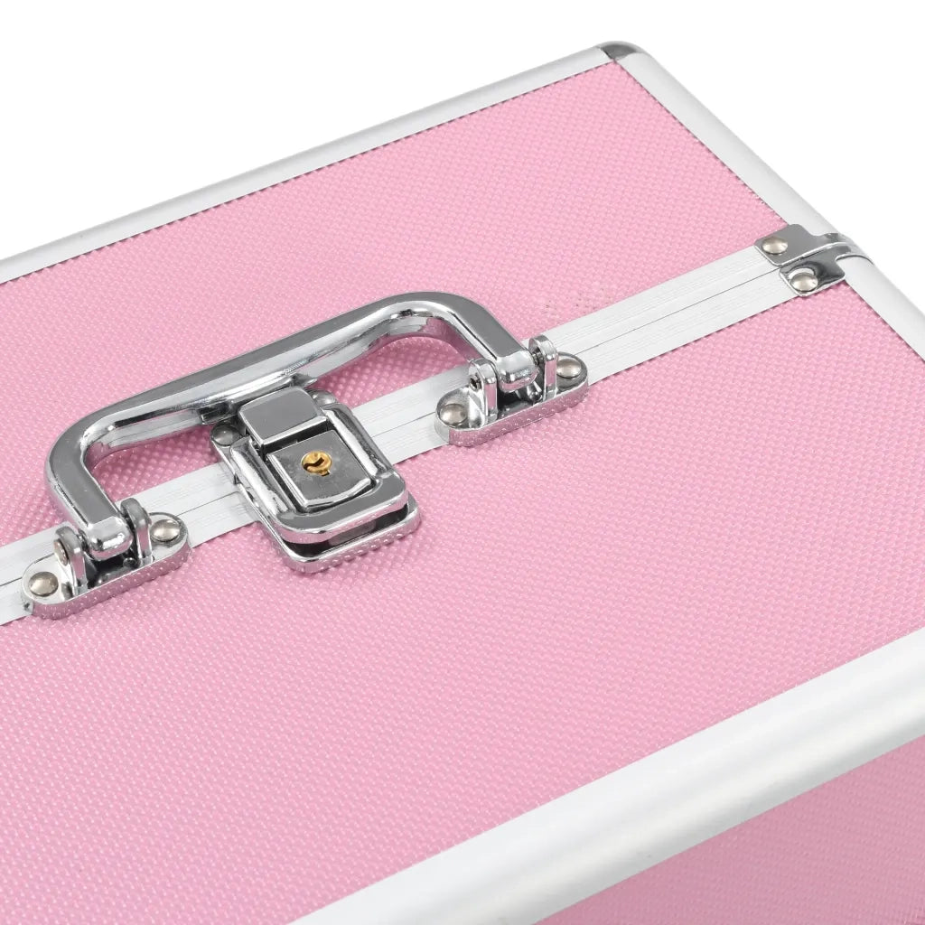 Valigia per Cosmetici 22x30x21 cm Rosa in Alluminio CFW8198624