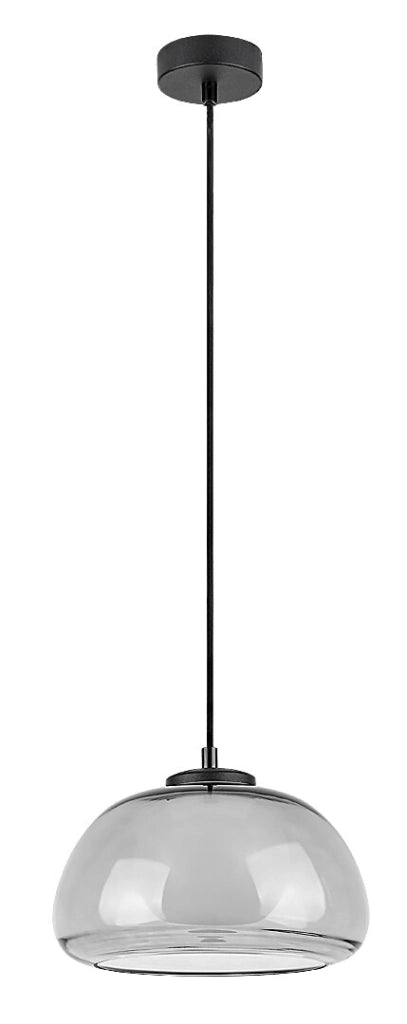 Lampada a sospensione Rabalux Elowen vetro fumè Ø25cm