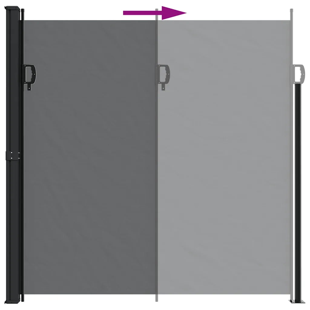 Tenda da Sole Laterale Retrattile Nera 200x500 cm 4004459
