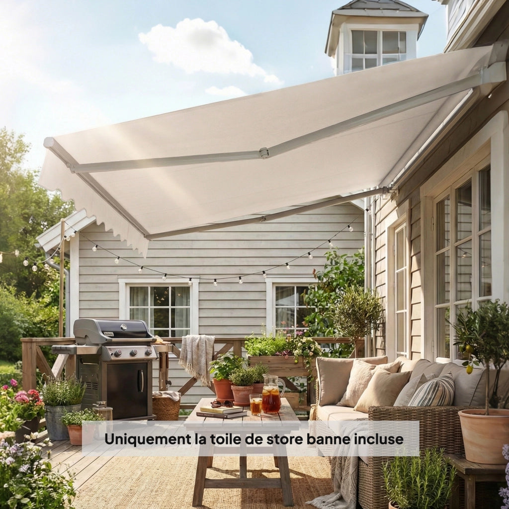 Tenda da Esterno con Lambrequino Impermeabile ¨C zephmum ¨C crema 3.5x2.5 m