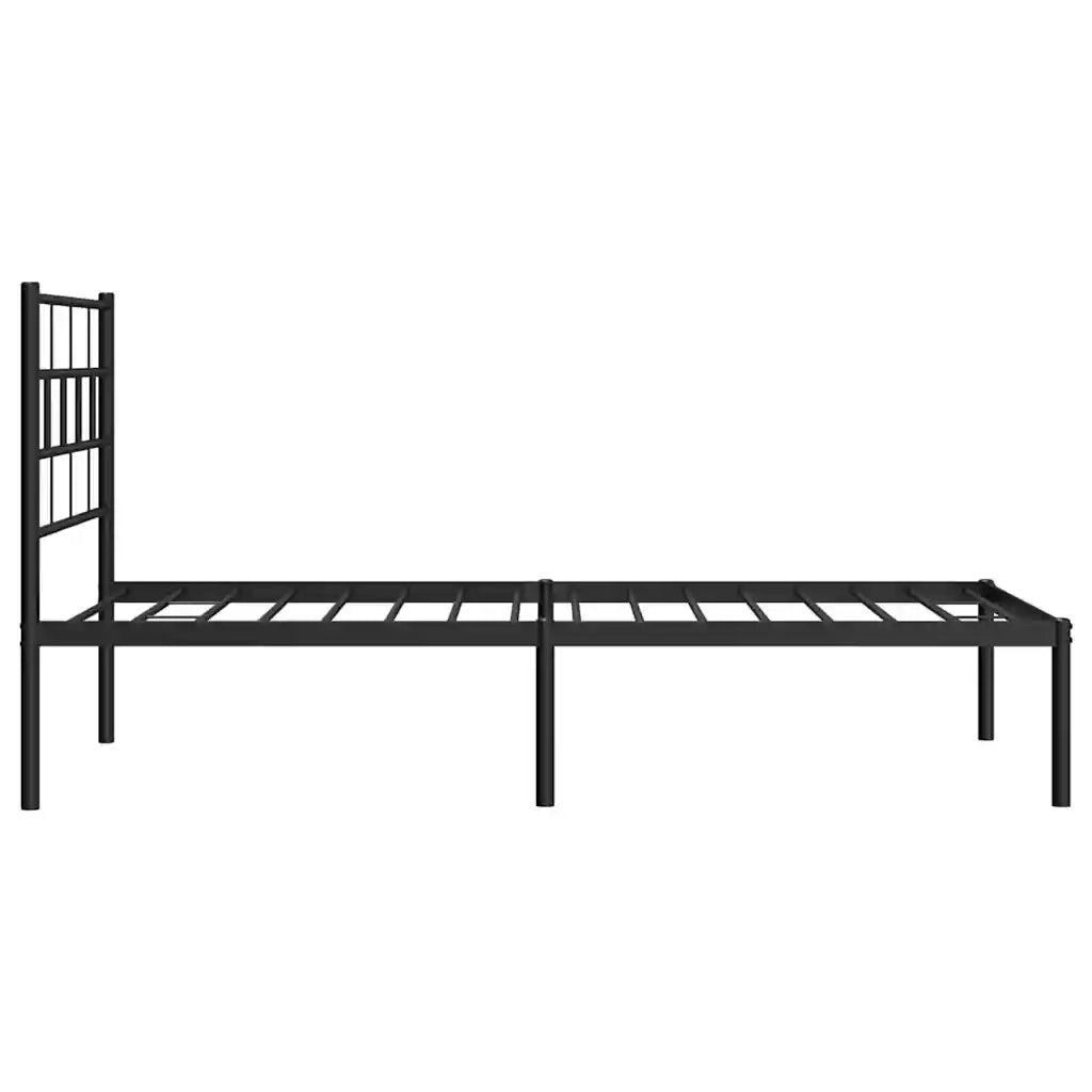 Giroletto con Testiera in Metallo Nero 100x190 cm