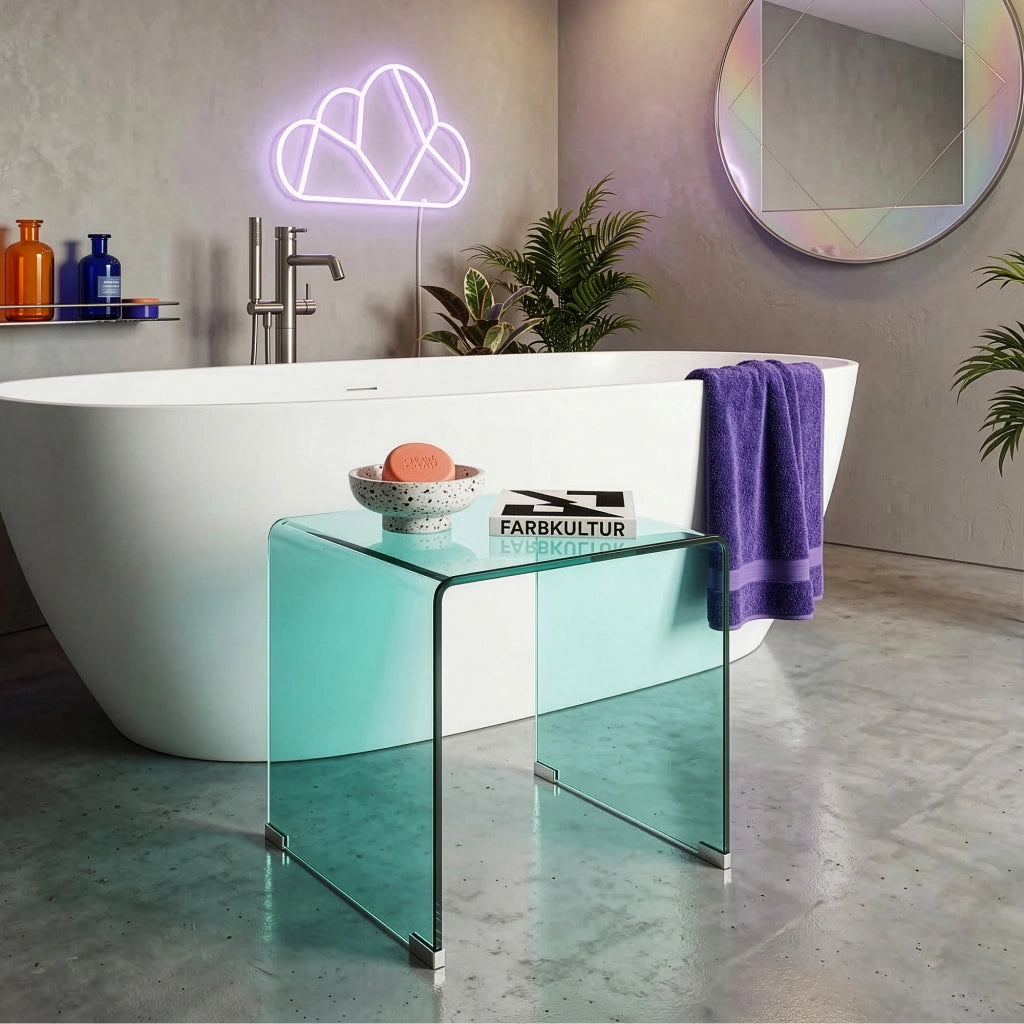 Tavolino da Salotto Varlofrek in Vetro 50 x 50 x 50 cm - Verde [en.casa]